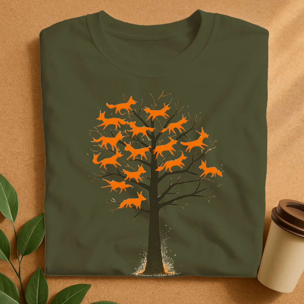 Foxes Perched in a Bare Winter Tree T-Shirt