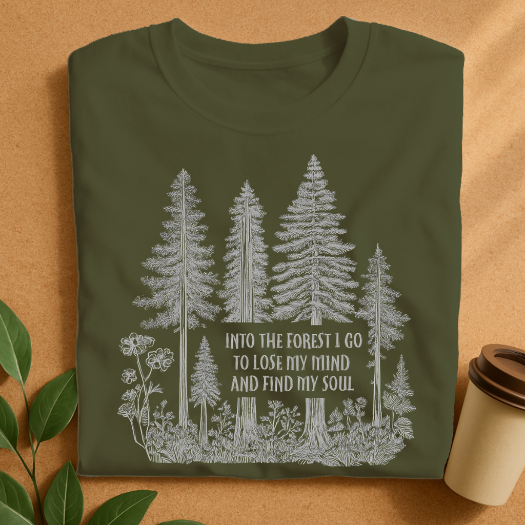 Soulful Forest Escape Typography T-Shirt