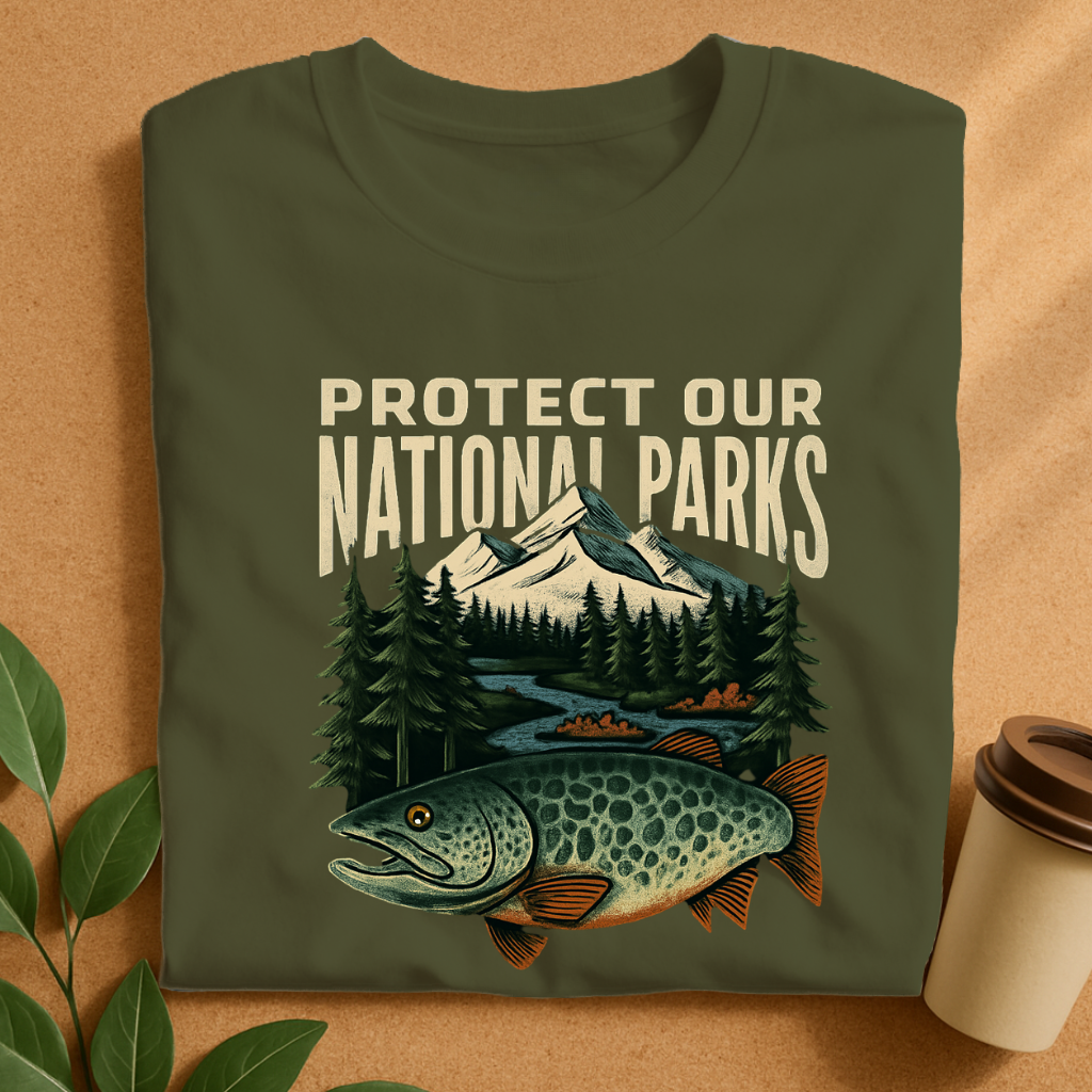 Protect Our National Parks – Scenic Trout Design T-Shirt