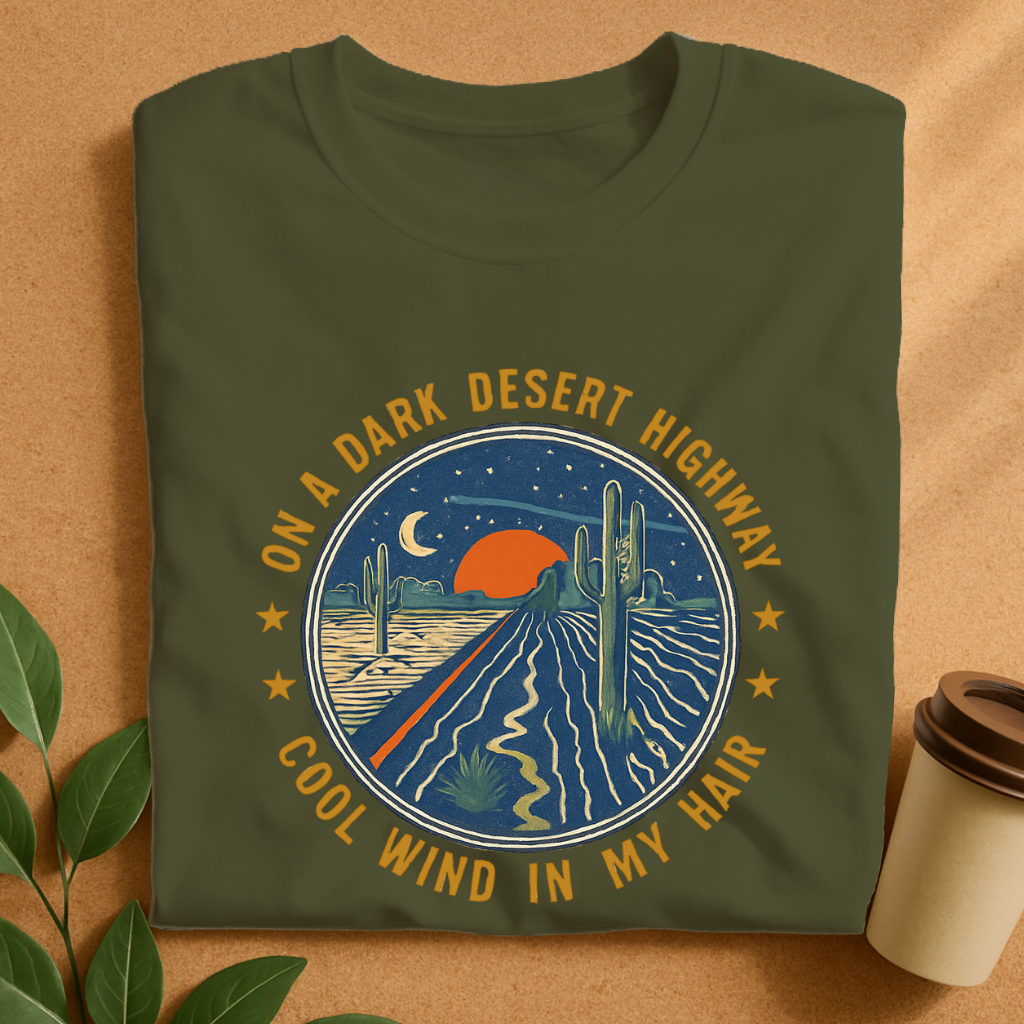 Desert Night Highway Sunset T-Shirt