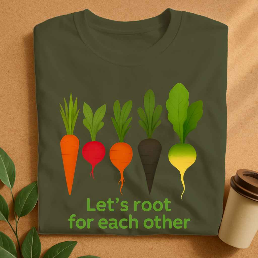 Colorful Root Veggies with Uplifting Message T-Shirt