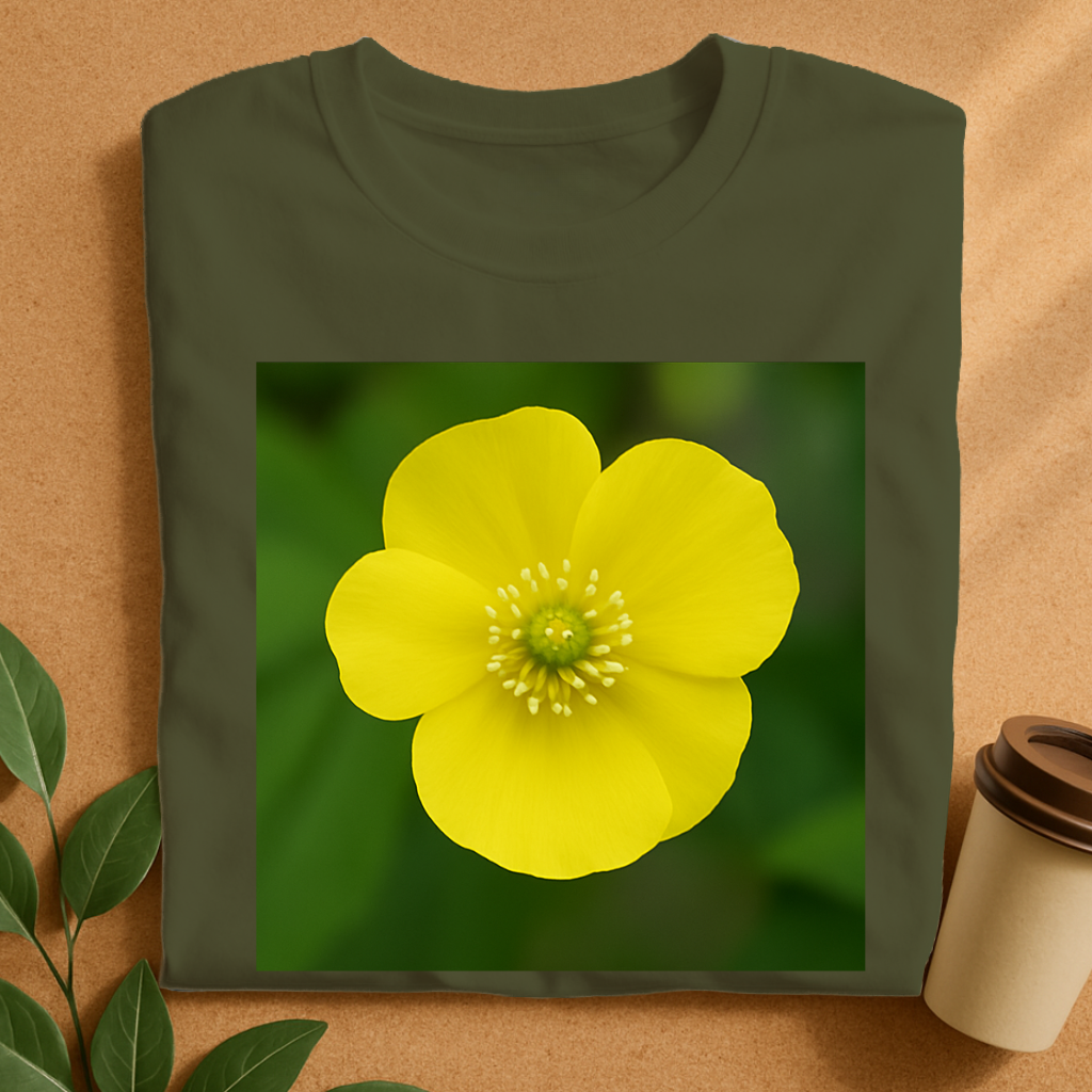 Bright Yellow Buttercup Bloom Nature Flower Lover Gift T-Shit