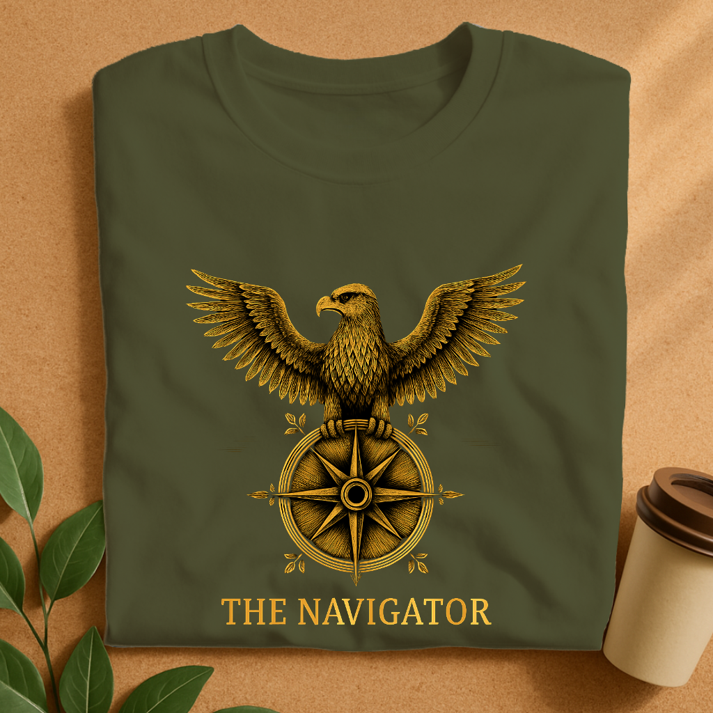 Majestic Eagle with Compass – Wings Spread Adventure T-Shirt