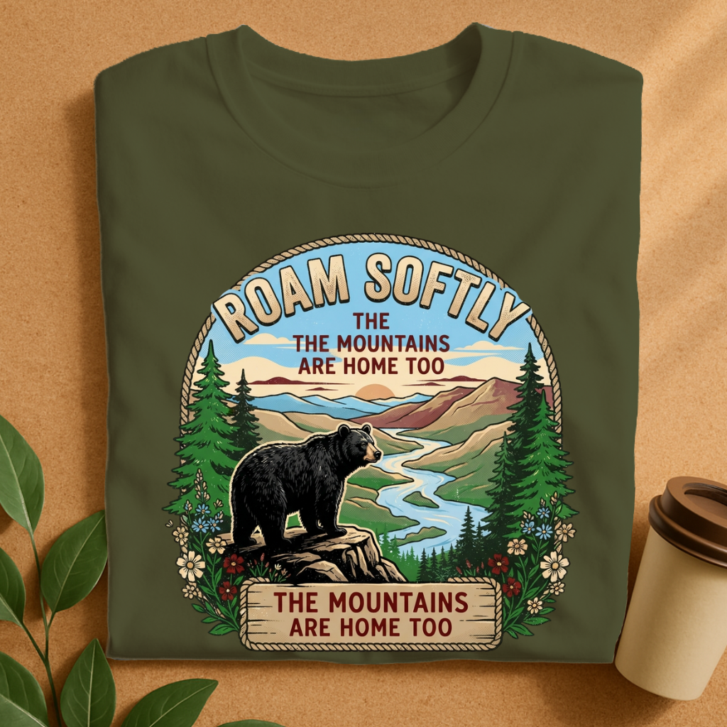Roam Softly Mountain Bear T-Shirt