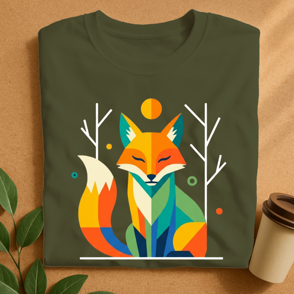 Colorful Geometric Fox T-Shirt
