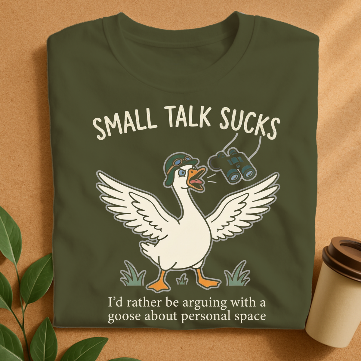 Small Talk Sucks Funny Goose T-Shirt