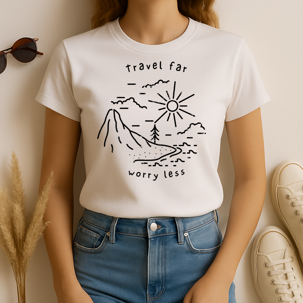 Travel far worry less T shirt