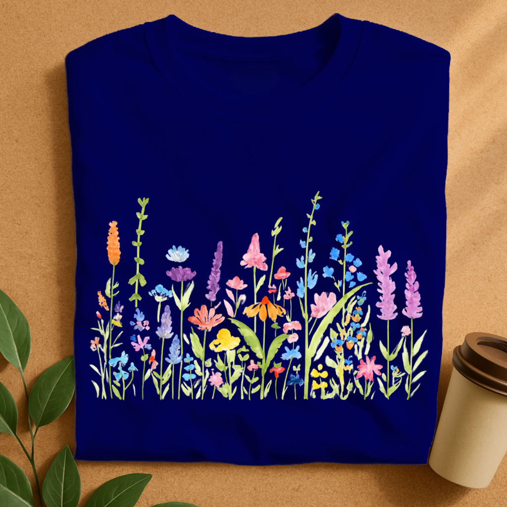 Delicate Watercolor Wildflower Garden T-Shirt