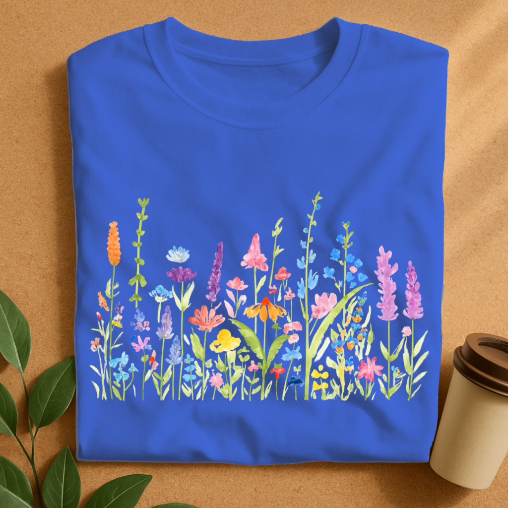 Delicate Watercolor Wildflower Garden T-Shirt
