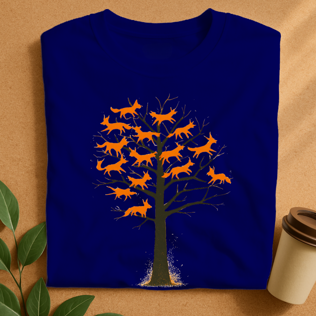 Foxes Perched in a Bare Winter Tree T-Shirt