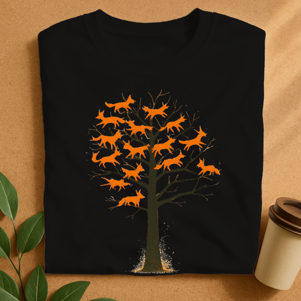 Foxes Perched in a Bare Winter Tree T-Shirt