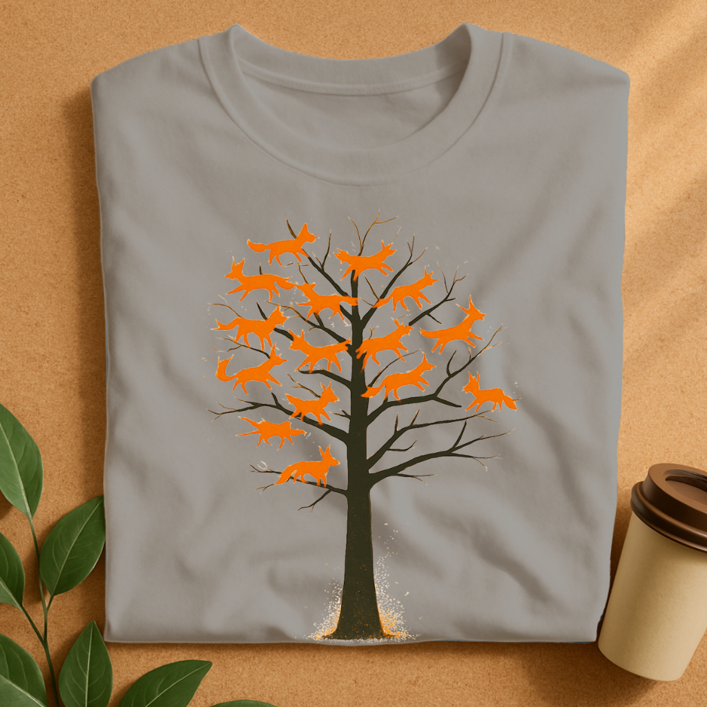 Foxes Perched in a Bare Winter Tree T-Shirt