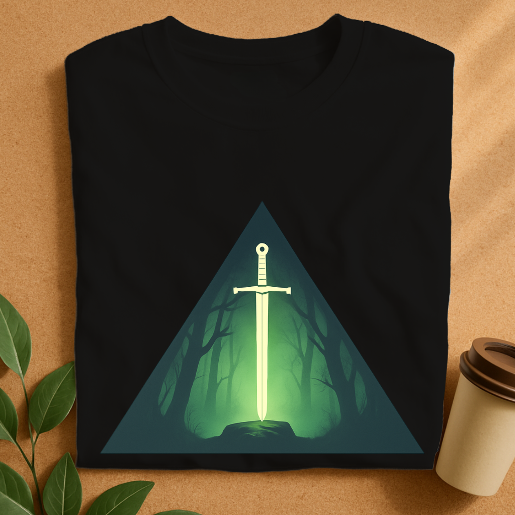 Glowing Sword Enchanted Forest T-Shirt