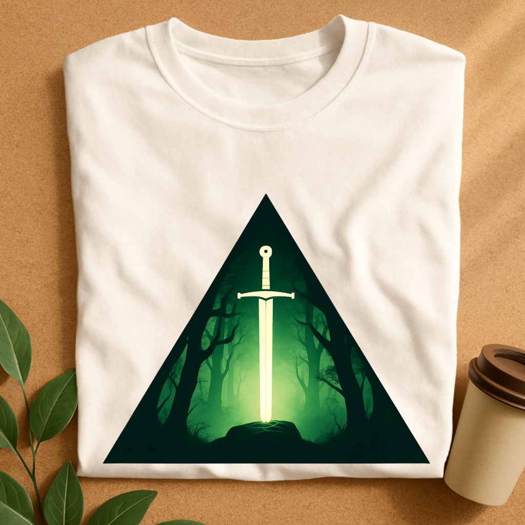 Glowing Sword Enchanted Forest T-Shirt