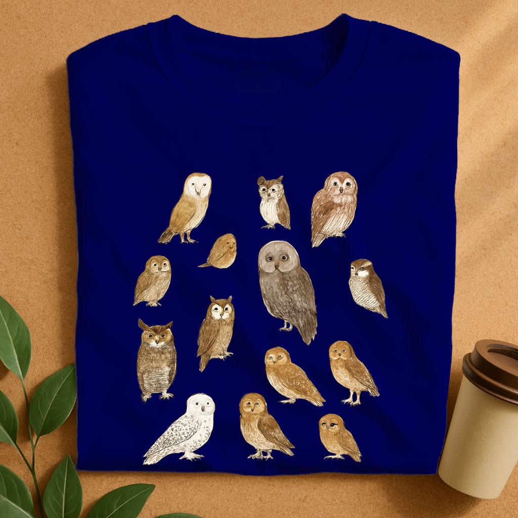 Hand-Drawn Owl Species Collection T-Shirt