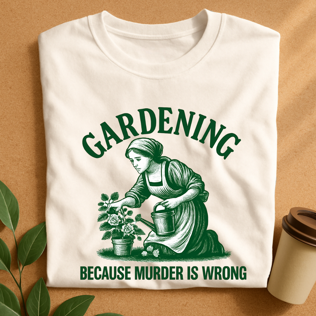 Vintage Gardening Humor T-Shirt – Peaceful Plant Care
