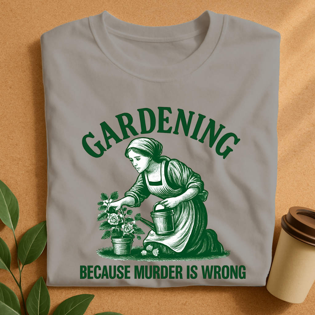Vintage Gardening Humor T-Shirt – Peaceful Plant Care