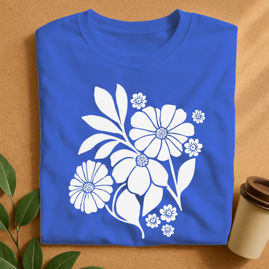 Bold Black Floral Silhouette Bouquet T-Shirt