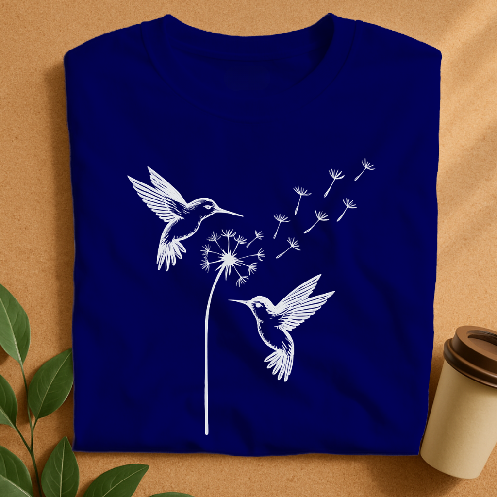 Elegant Hummingbirds with Dandelion Seeds T-Shirt