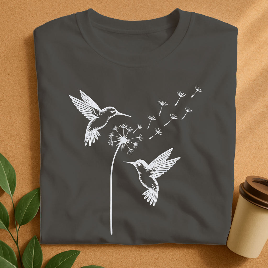 Elegant Hummingbirds with Dandelion Seeds T-Shirt