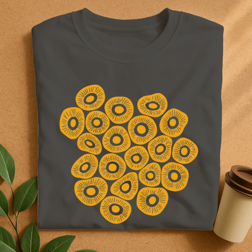 Sunburst Citrus Slice Pattern T-Shirt