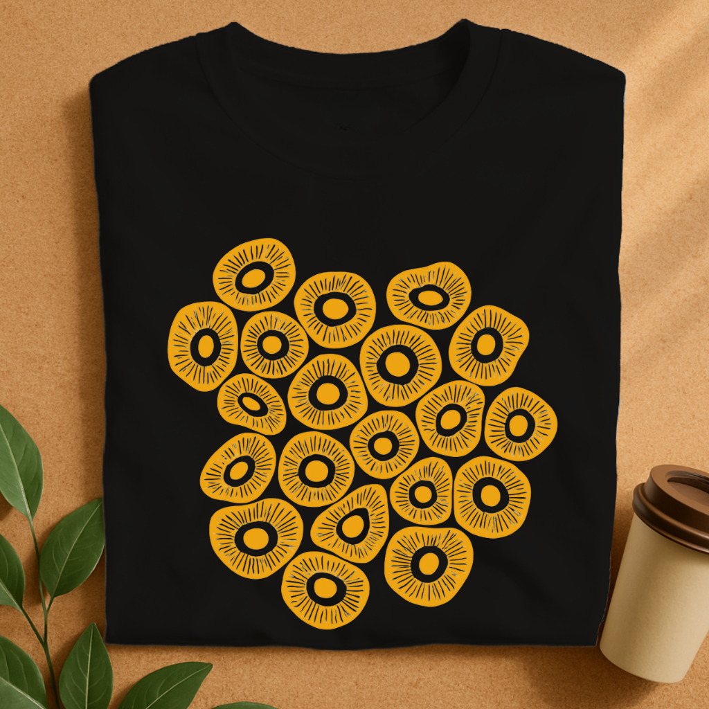 Sunburst Citrus Slice Pattern T-Shirt