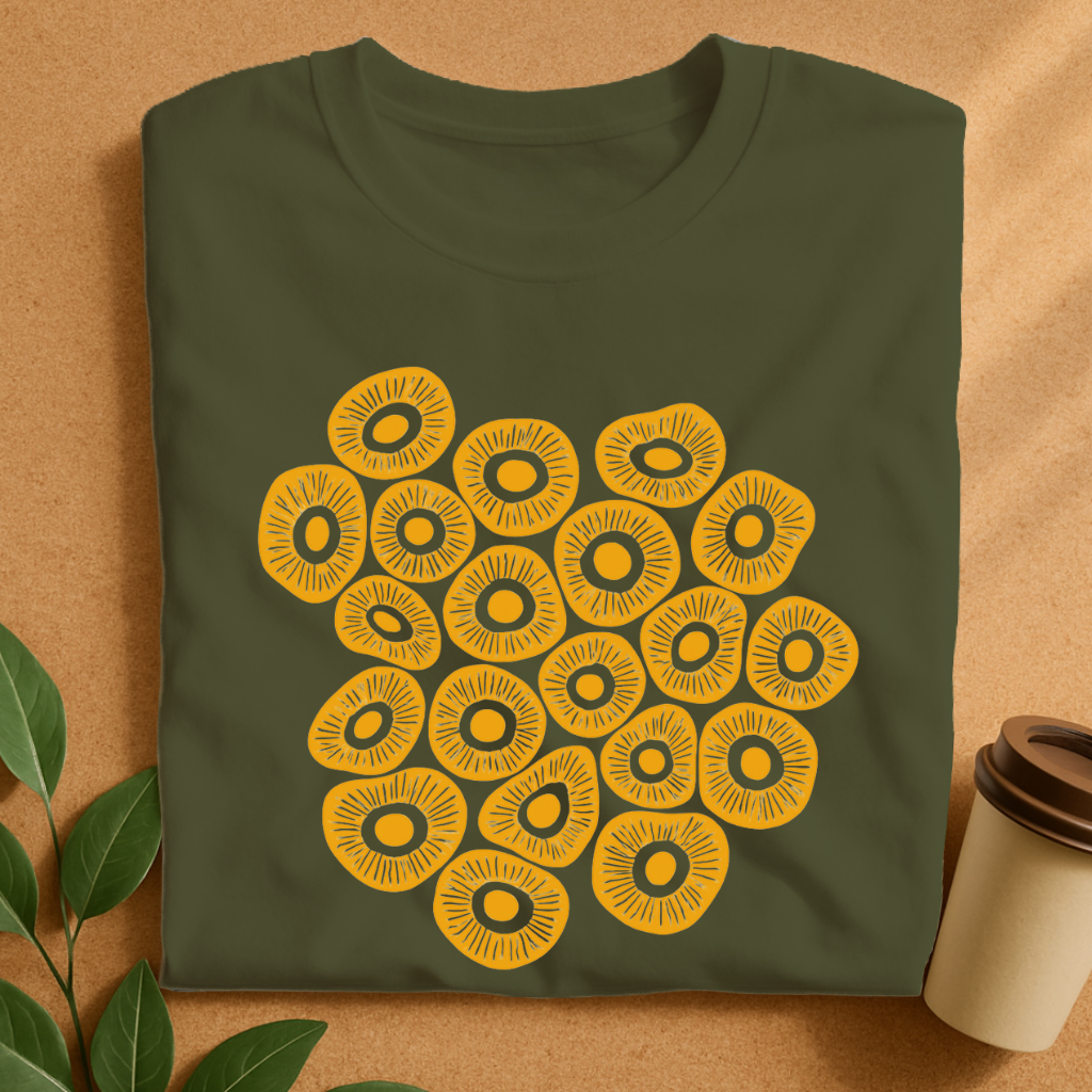 Sunburst Citrus Slice Pattern T-Shirt
