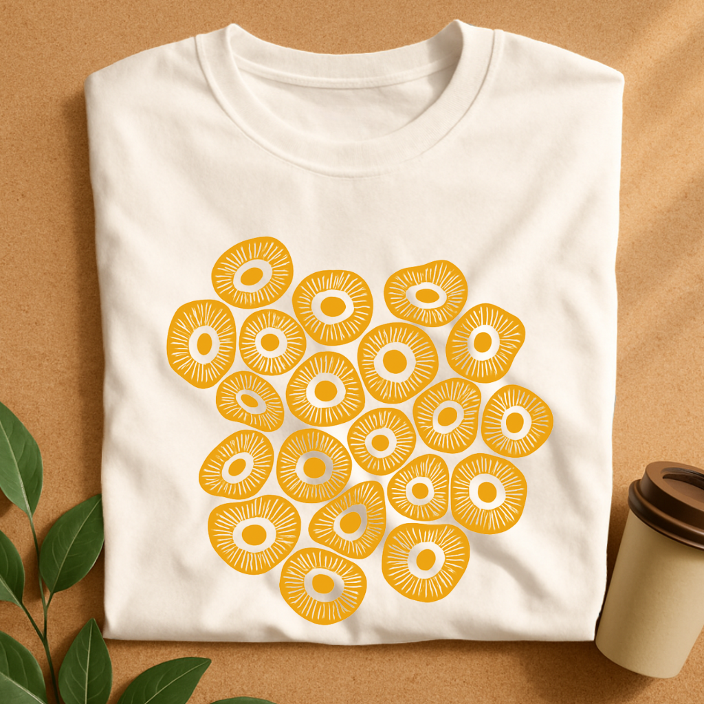 Sunburst Citrus Slice Pattern T-Shirt