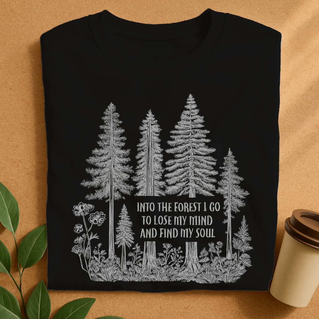 Soulful Forest Escape Typography T-Shirt
