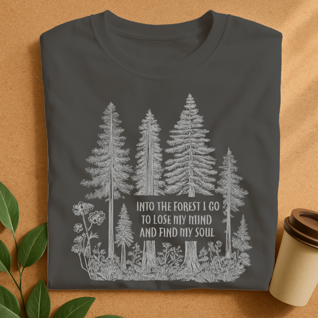 Soulful Forest Escape Typography T-Shirt