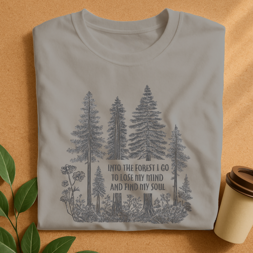Soulful Forest Escape Typography T-Shirt