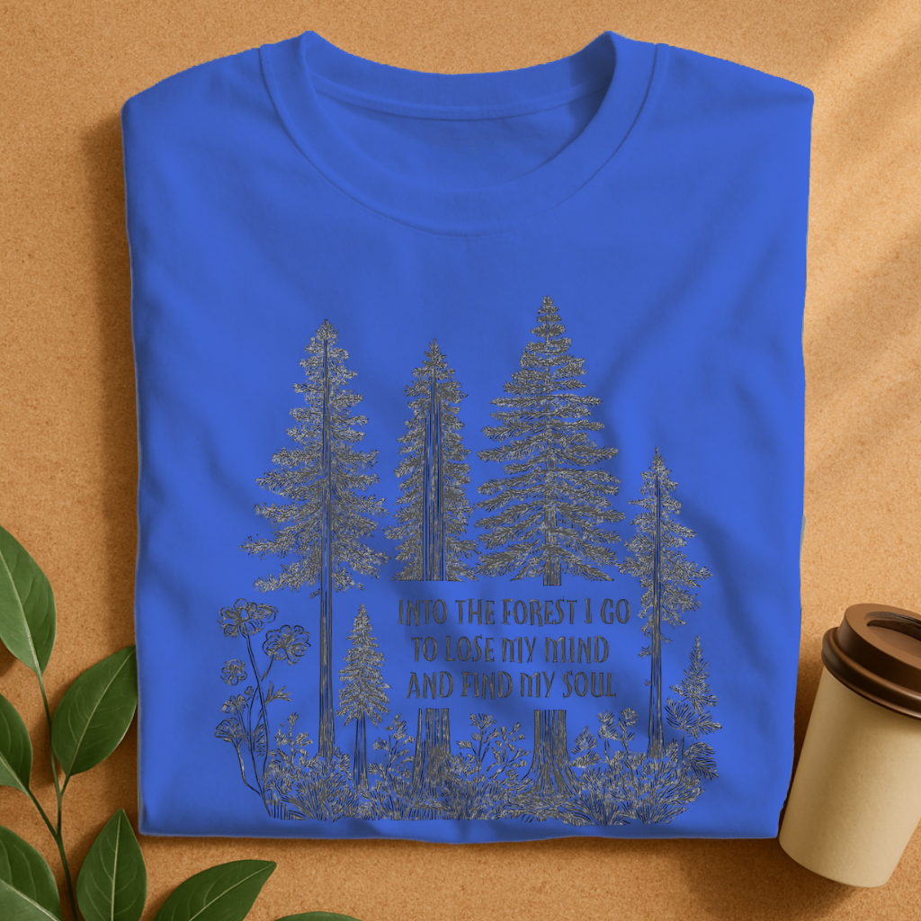 Soulful Forest Escape Typography T-Shirt