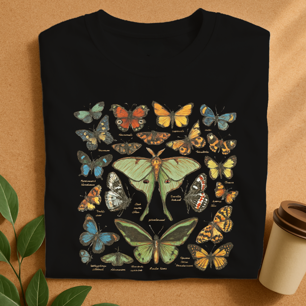 Vintage Botanical Butterfly Collection T-Shirt
