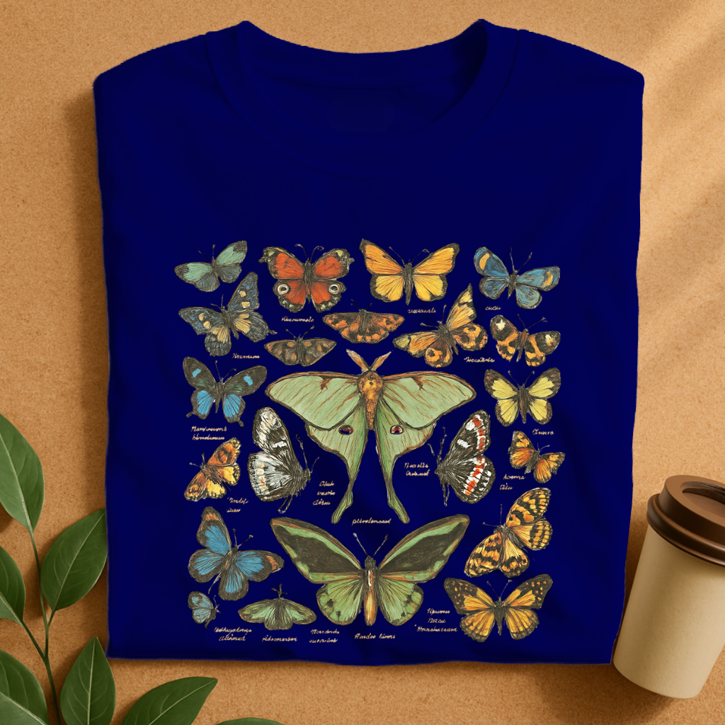 Vintage Botanical Butterfly Collection T-Shirt