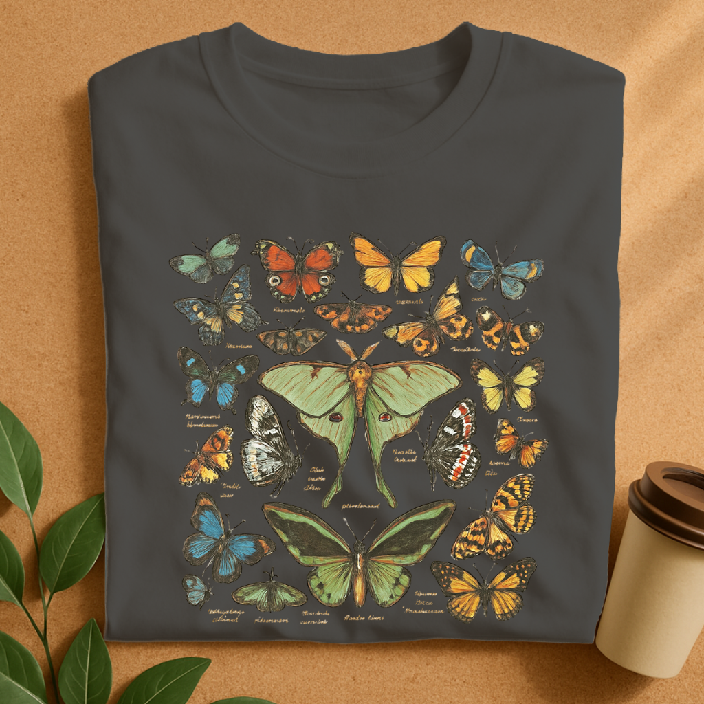 Vintage Botanical Butterfly Collection T-Shirt