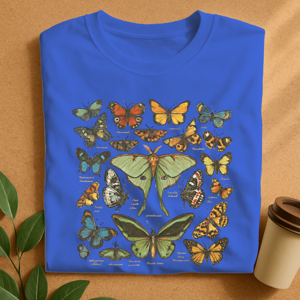 Vintage Botanical Butterfly Collection T-Shirt