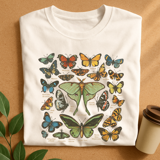 Vintage Botanical Butterfly Collection T-Shirt