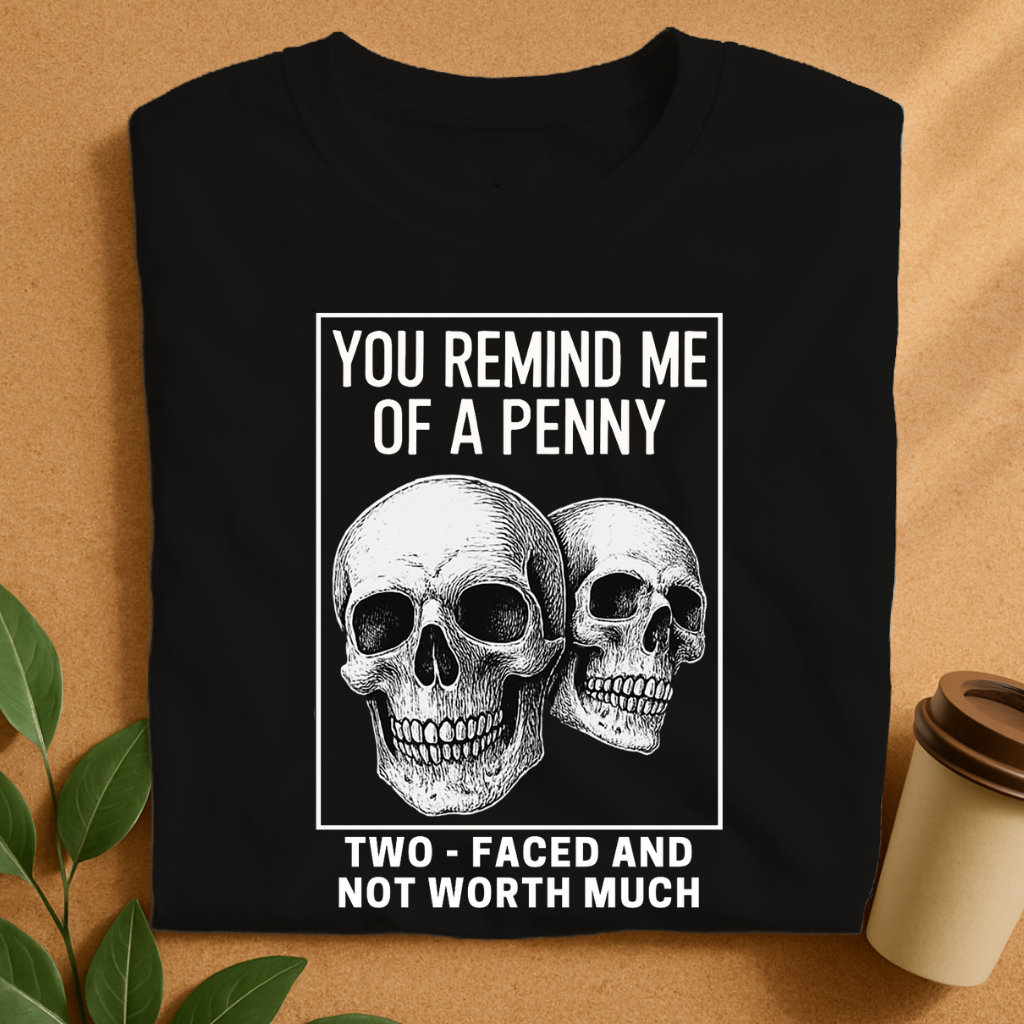 You Remind Me of a Penny Skull Design T-Shirt
