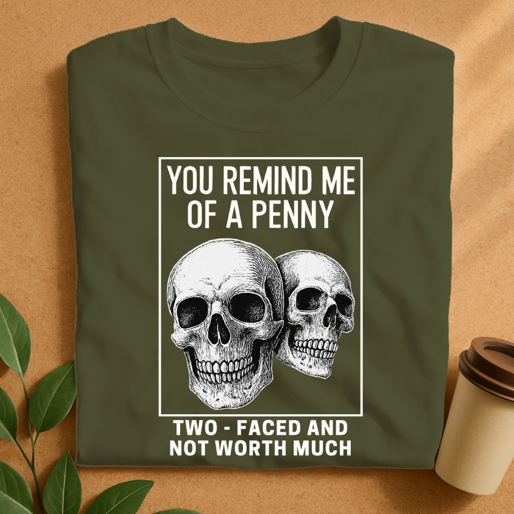 You Remind Me of a Penny Skull Design T-Shirt