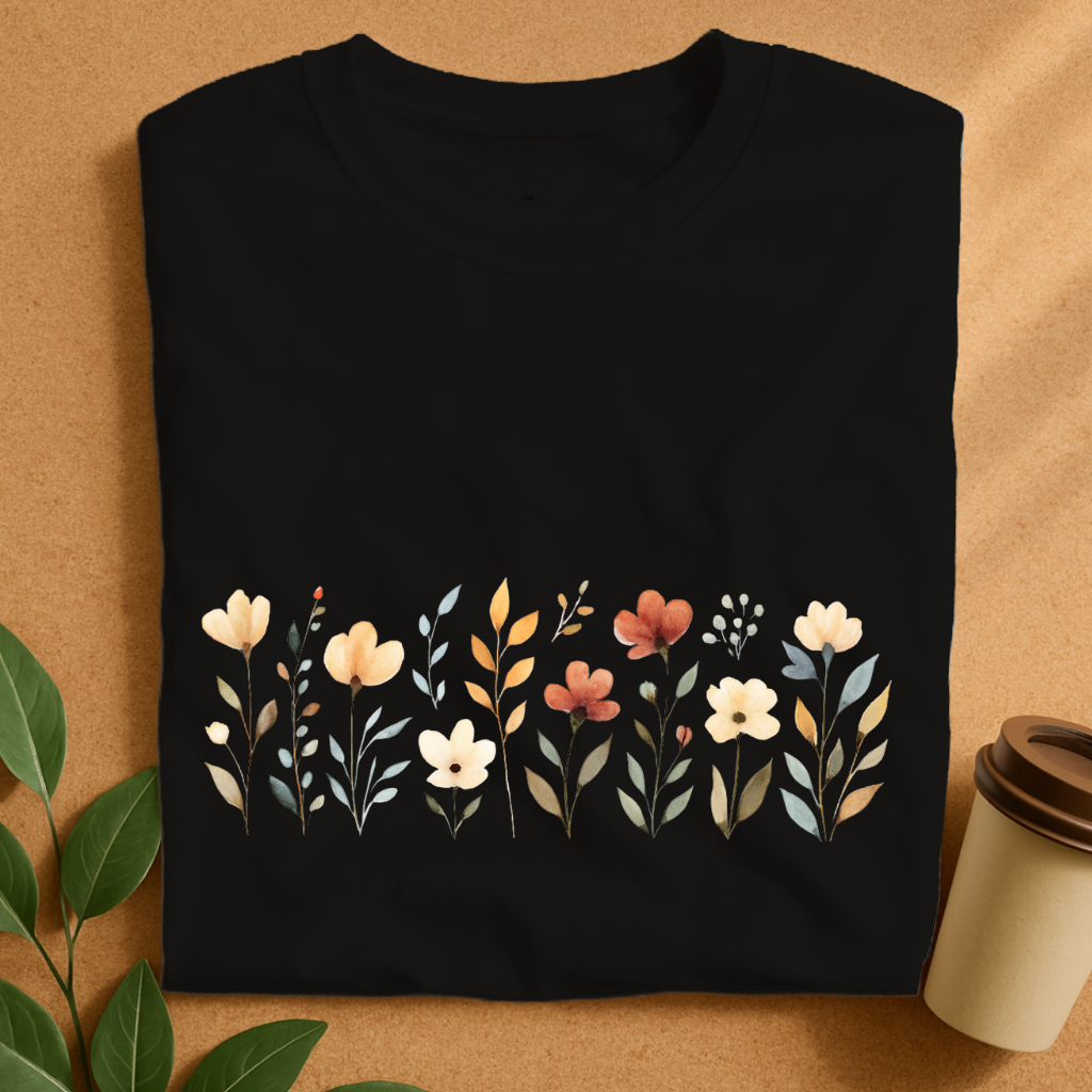 Delicate Watercolor Wildflower Bouquet T-Shirt