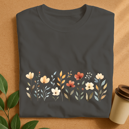 Delicate Watercolor Wildflower Bouquet T-Shirt