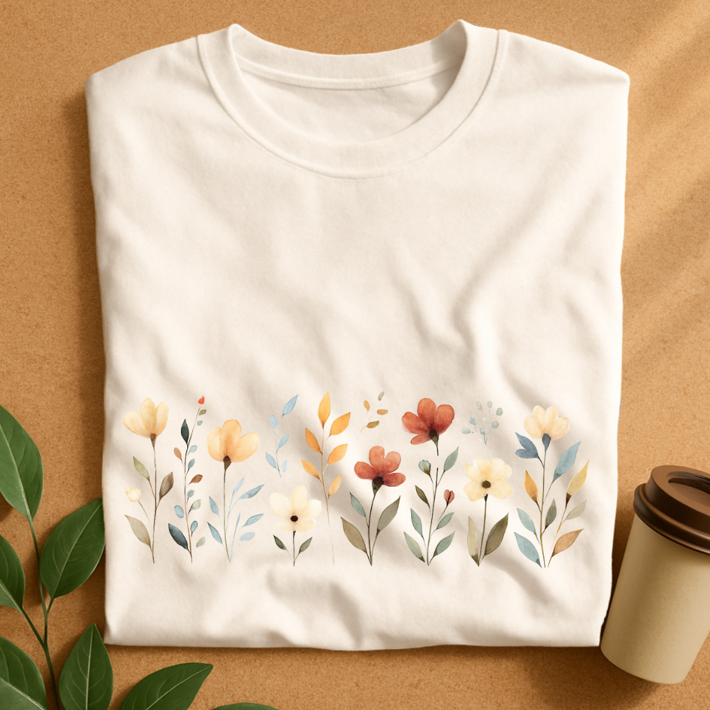 Delicate Watercolor Wildflower Bouquet T-Shirt
