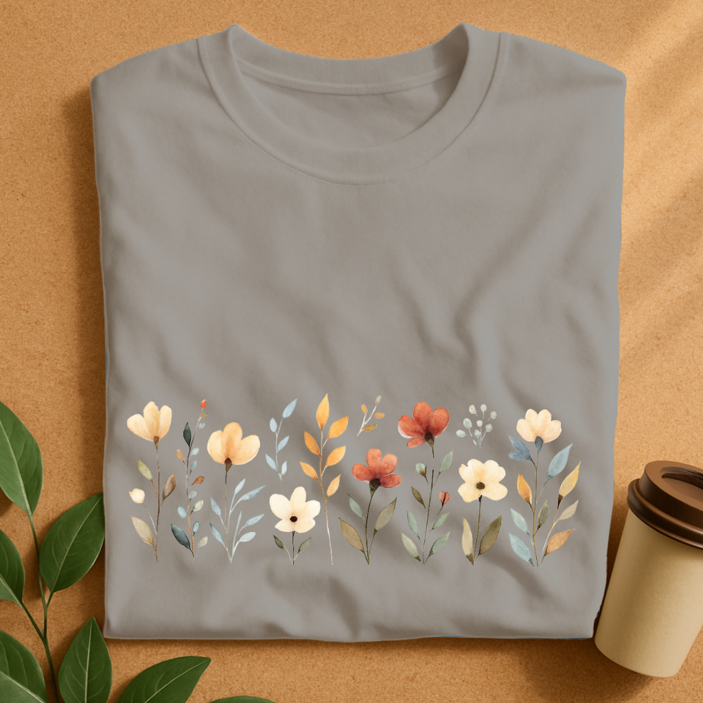 Delicate Watercolor Wildflower Bouquet T-Shirt