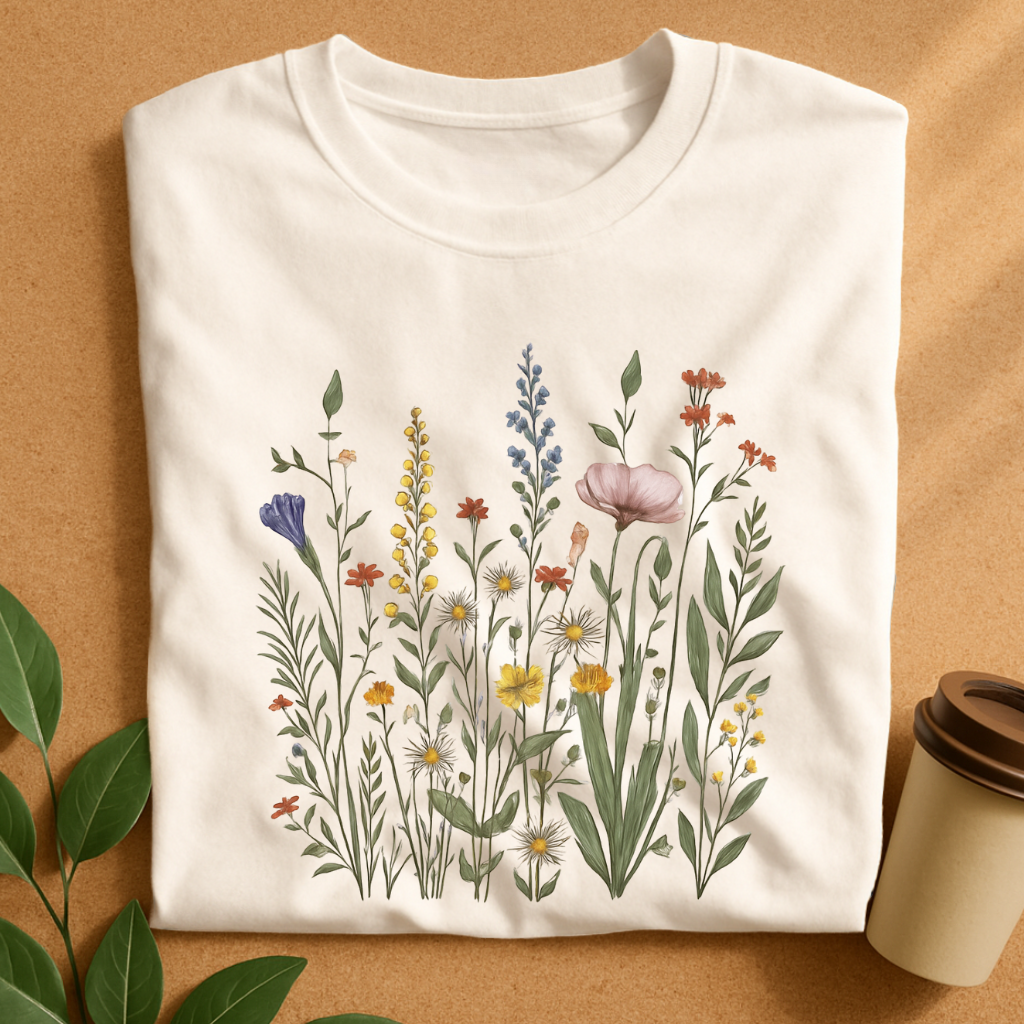 Delicate Wildflower Meadow Bouquet T-Shirt