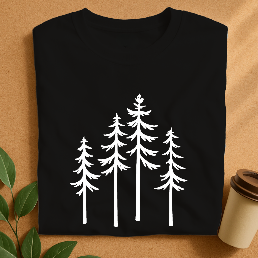 Minimalist Pine Trees Silhouette T-Shirt