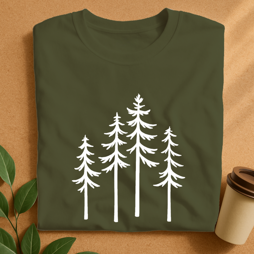 Minimalist Pine Trees Silhouette T-Shirt