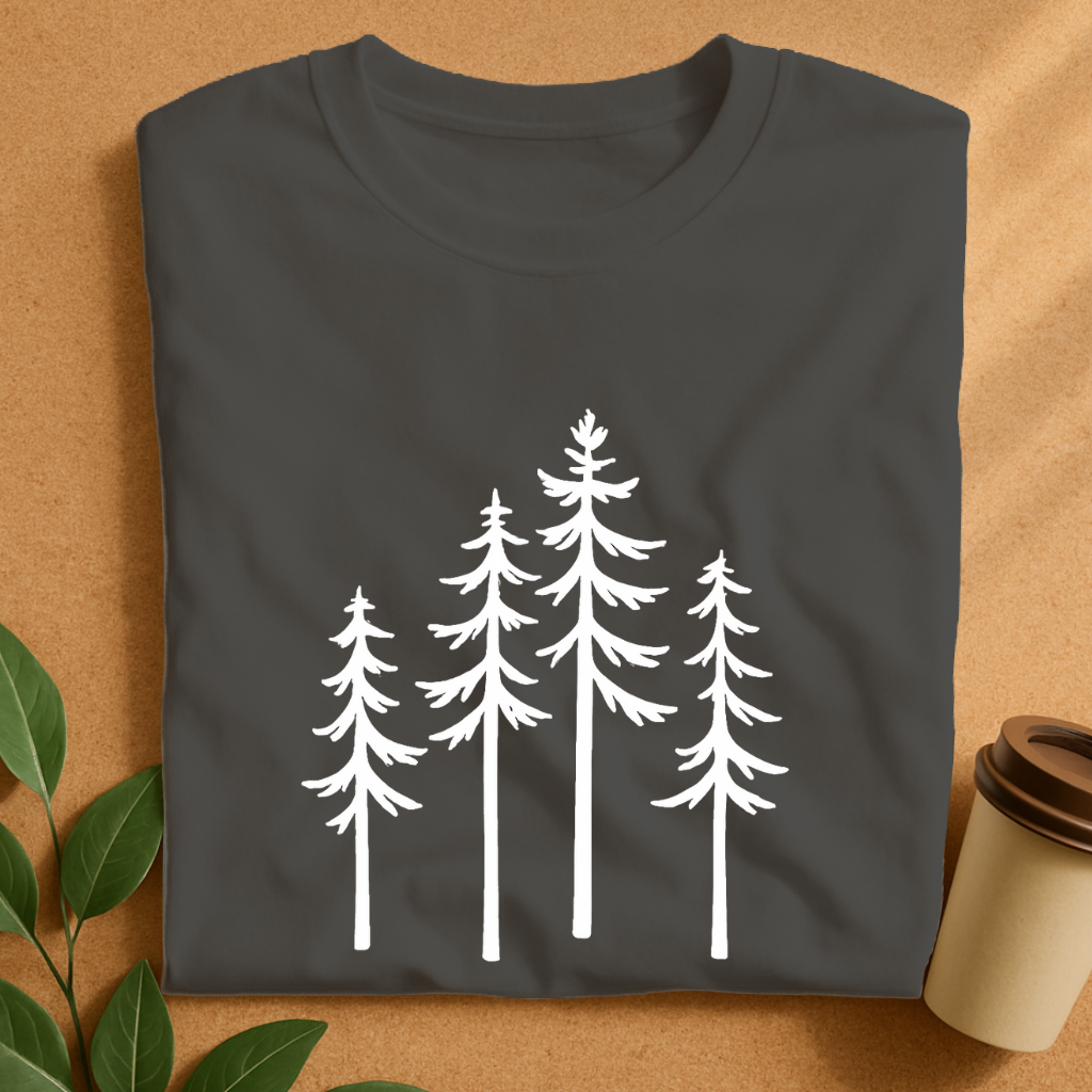 Minimalist Pine Trees Silhouette T-Shirt