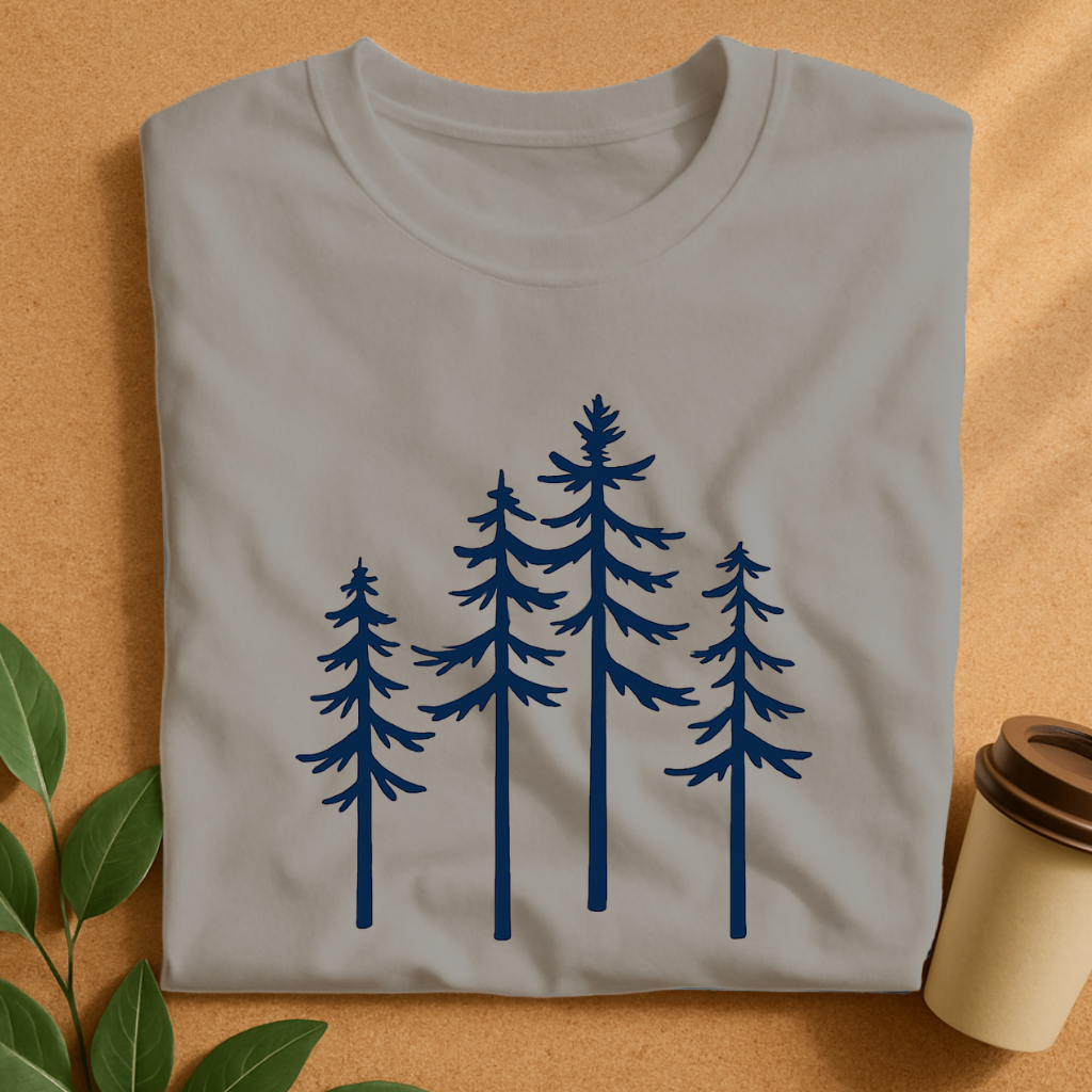 Minimalist Pine Trees Silhouette T-Shirt
