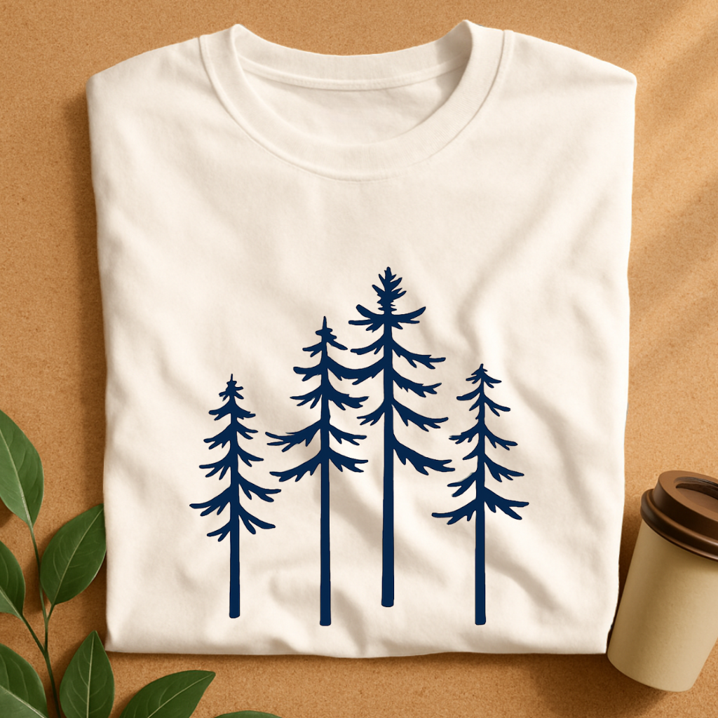 Minimalist Pine Trees Silhouette T-Shirt