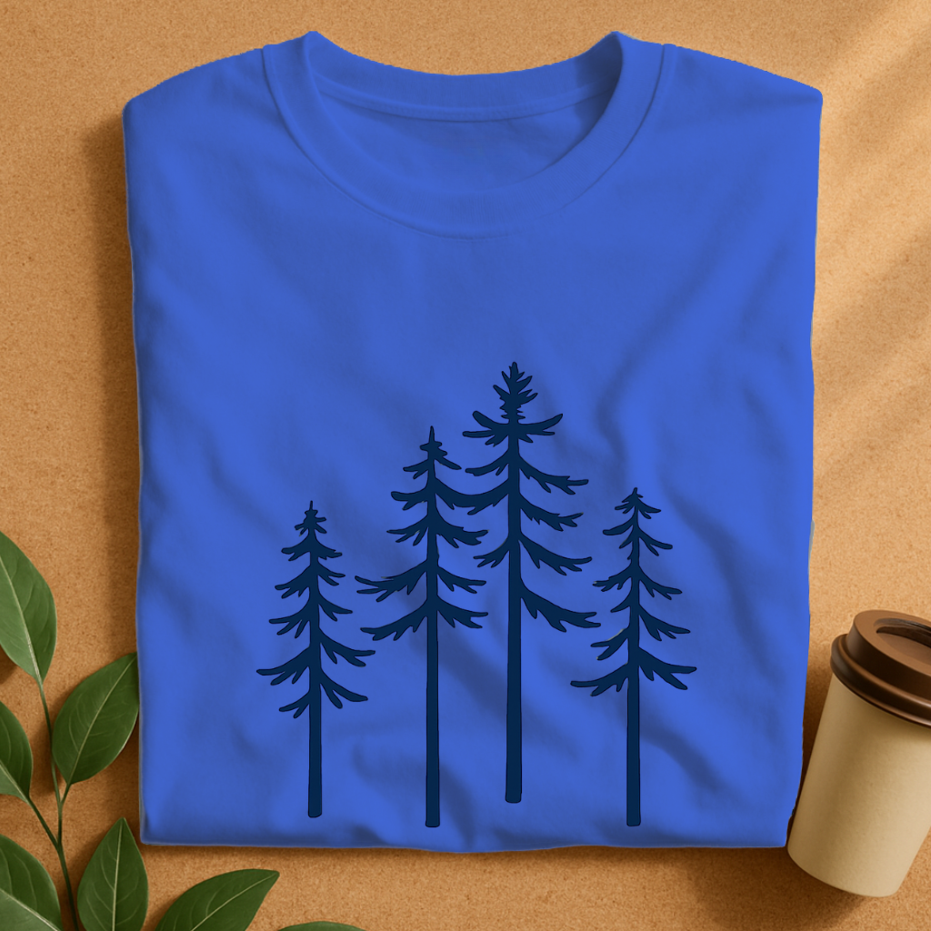 Minimalist Pine Trees Silhouette T-Shirt